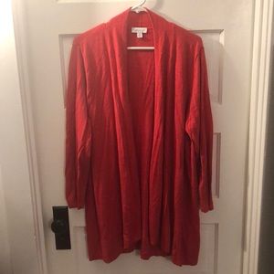 Bright pink cardigan